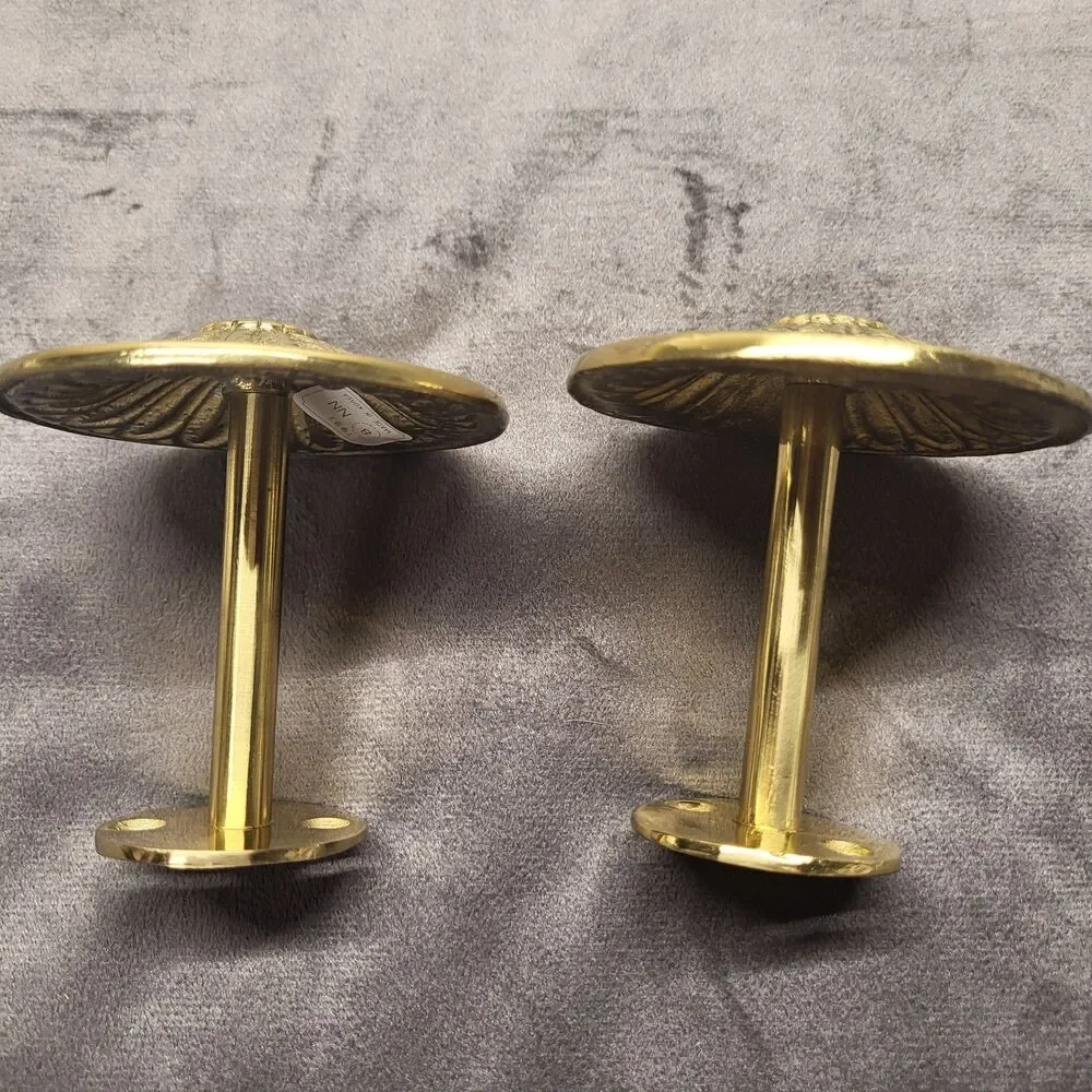 The Bombay Company Vintage Brass Curtain Tie Back Set Adam Tie Back Medallion